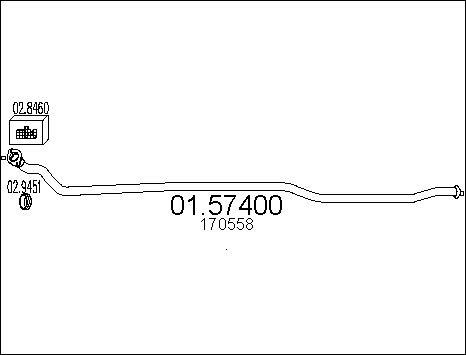 MTS 01.57400 - Srednji glusnik (izpusni lonec) parts5.com