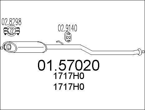 MTS 01.57020 - Srednji glusnik (izpusni lonec) parts5.com