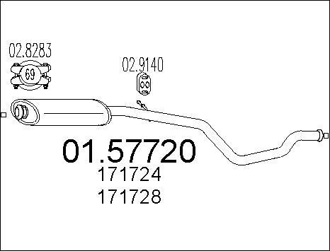 MTS 01.57720 - Μεσαίο σιλανσιέ parts5.com