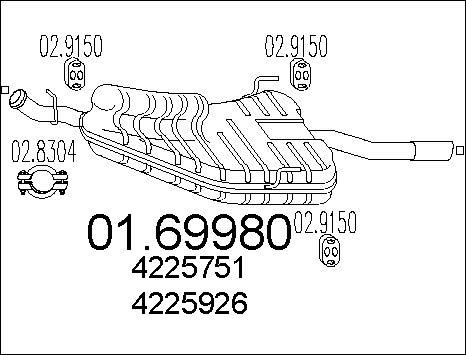 MTS 01.69980 - Silenciador posterior parts5.com