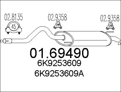 MTS 01.69490 - Koncový tlmič výfuku parts5.com