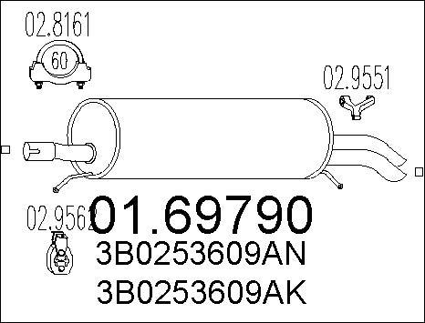 MTS 01.69790 - Silencieux arrière parts5.com