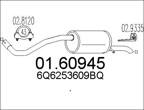 MTS 01.60945 - Hátsó hangtompító parts5.com