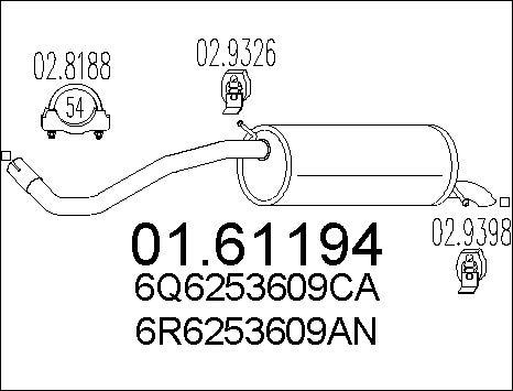 MTS 01.61194 - Tłumik końcowy parts5.com