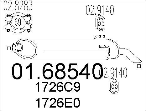 MTS 01.68540 - Hátsó hangtompító parts5.com