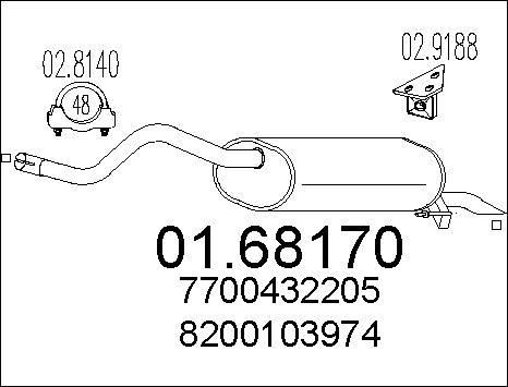 MTS 01.68170 - Toba esapament finala parts5.com