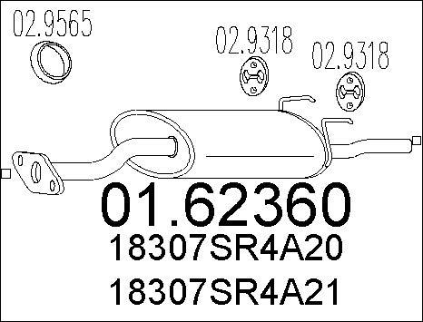 MTS 01.62360 - Silencieux arrière parts5.com