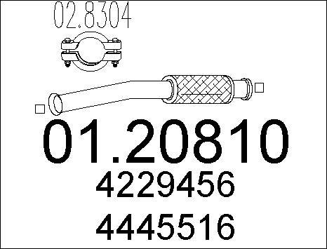 MTS 01.20810 - Unión flexible, escape parts5.com