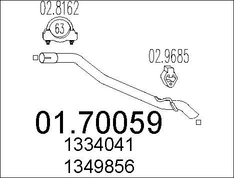 MTS 01.70059 - Exhaust Pipe parts5.com