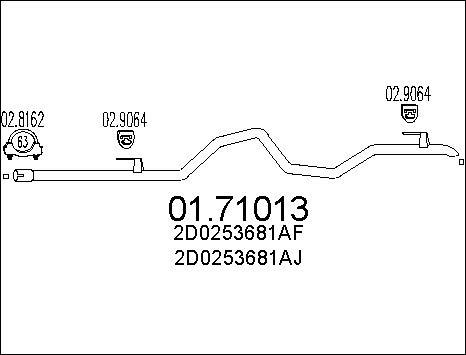 MTS 01.71013 - Tubo de escape parts5.com