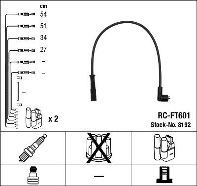 NGK 8192 - Kit de câbles d'allumage parts5.com