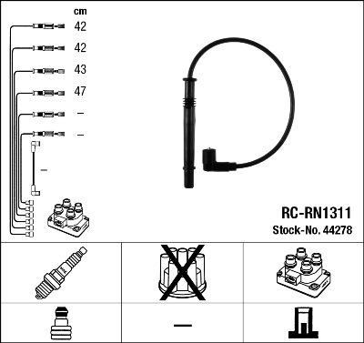 NGK 44278 - Juego de cables de encendido parts5.com