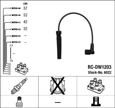 NGK 6022 - Set cablaj aprinder parts5.com