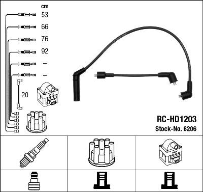 NGK 6206 - Ignition Cable Kit parts5.com