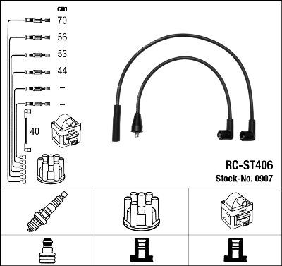 NGK 0907 - Set cablaj aprinder parts5.com