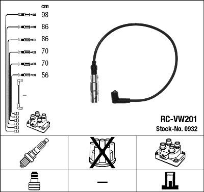 NGK 0932 - Set cablaj aprinder parts5.com