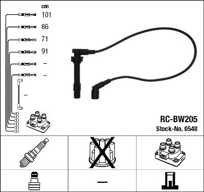 NGK 0548 - Set cablaj aprinder parts5.com