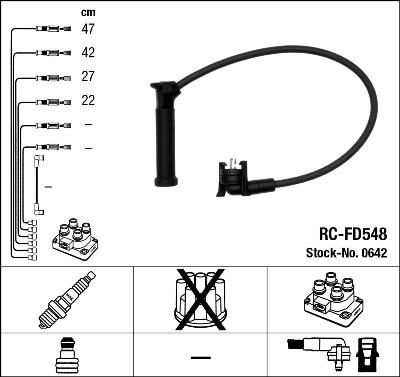 NGK 0642 - Sytytysjohtosarja parts5.com