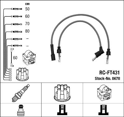 NGK 0678 - Set cablaj aprinder parts5.com