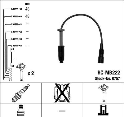 NGK 0757 - Sada kabelů pro zapalování parts5.com