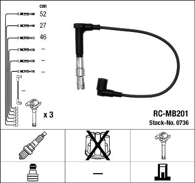 NGK 0736 - Sada kabelů pro zapalování parts5.com