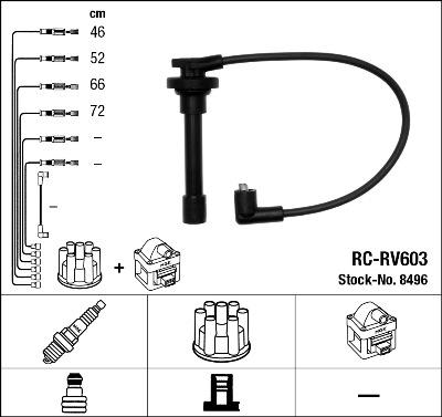 NGK 8496 - Gyújtókábelkészlet parts5.com