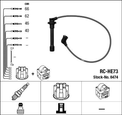 NGK 8474 - Süütesüsteemikomplekt parts5.com