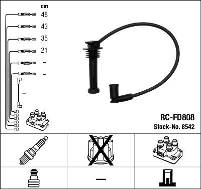 NGK 8542 - Sytytysjohtosarja parts5.com