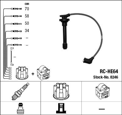 NGK 8246 - Σετ καλωδίων υψηλής τάσης parts5.com