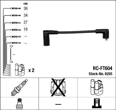 NGK 8205 - Set cablaj aprinder parts5.com