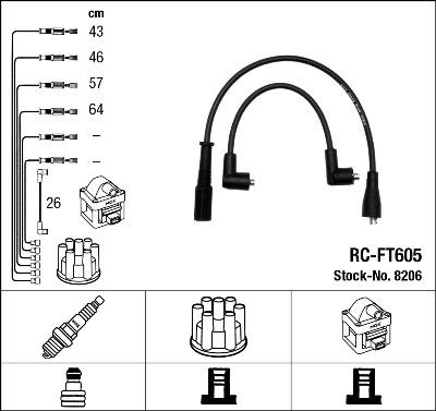 NGK 8206 - Set cablaj aprinder parts5.com