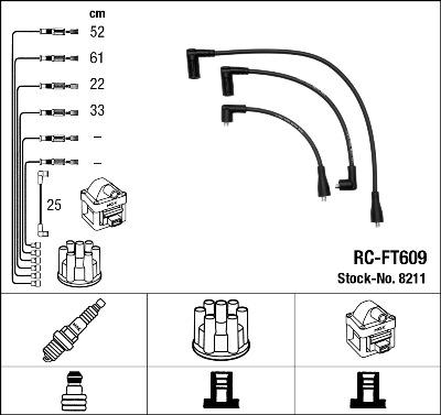 NGK 8211 - Kit de câbles d'allumage parts5.com