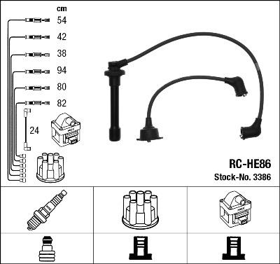 NGK 3386 - Комплект проводов зажигания parts5.com