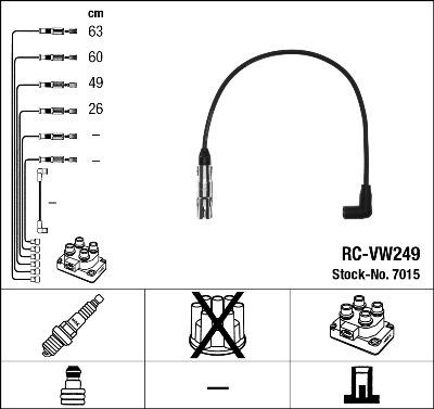 NGK 7015 - Set cablaj aprinder parts5.com