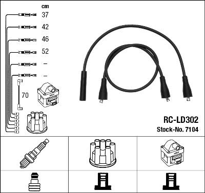 NGK 7104 - Kit de câbles d'allumage parts5.com