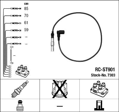 NGK 7303 - Set cablaj aprinder parts5.com