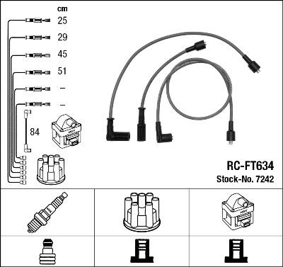 NGK 7242 - Kit de câbles d'allumage parts5.com