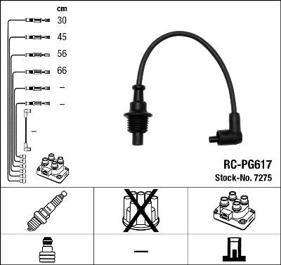 NGK 7275 - Sada zapaľovacích káblov parts5.com