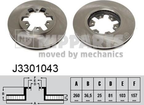 Nipparts J3301043 - Disc frana parts5.com