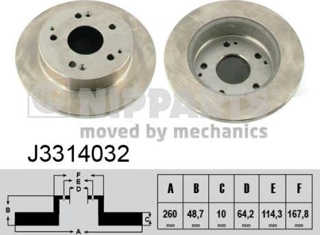 Nipparts J3314032 - Спирачен диск parts5.com