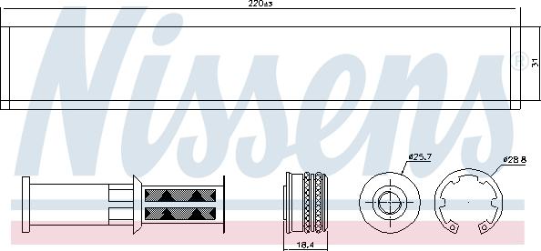 Nissens 95598 - Kuivain, ilmastointilaite parts5.com