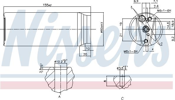 Nissens 95063 - Filtre déshydratant, climatisation parts5.com