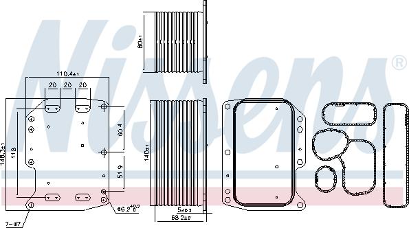 Nissens 90922 - Маслен радиатор, двигателно масло parts5.com