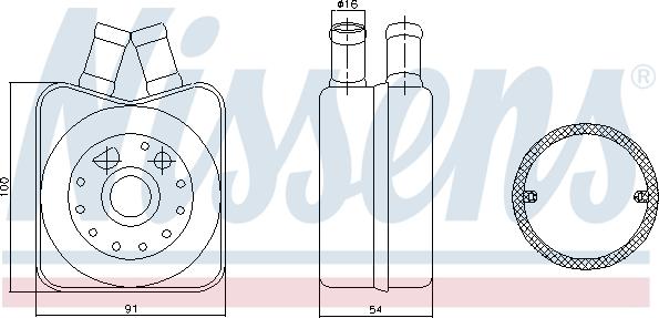 Nissens 90606 - Масляный радиатор, двигательное масло parts5.com