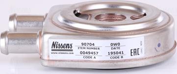 Nissens 90704 - Olajhűtő, motorolaj parts5.com