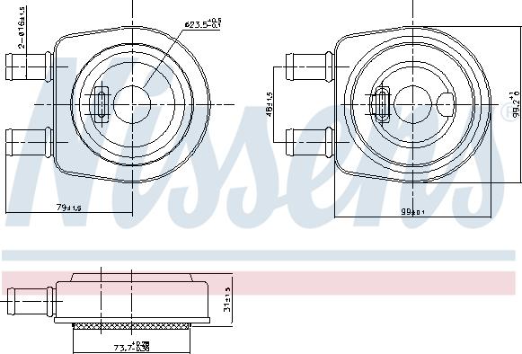 Nissens 90704 - Olajhűtő, motorolaj parts5.com