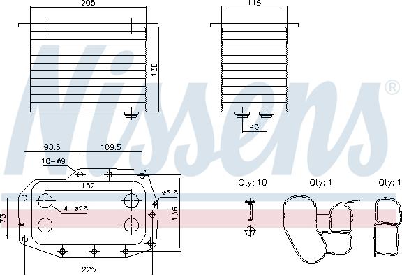 Nissens 91433 - Radiator ulei, ulei motor parts5.com