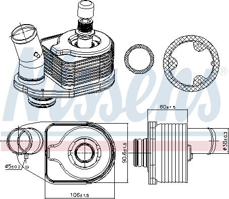 Nissens 91101 - Radiador de aceite, aceite motor parts5.com