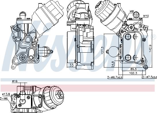 Nissens 91355 - Oil Cooler, engine oil parts5.com