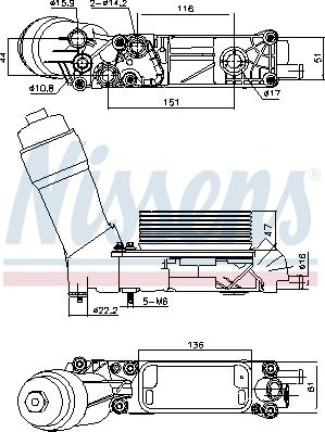 Nissens 91335 - Hladilnik olja, motorno olje parts5.com